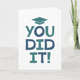 Tarjeta Felicitaciones de graduación lo lograste azul mari