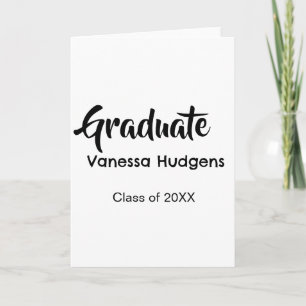 Tarjeta Felicitaciones de graduación nombre fecha año clas