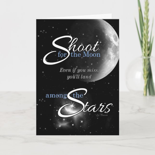 Tarjeta Felicitaciones de graduación por disparar a la lun (Anverso)