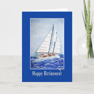 Tarjeta Felicitaciones de jubilación con barco de vela