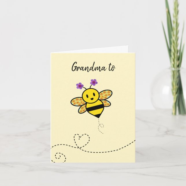 Tarjeta Felicitaciones de la abuela a la abeja por tus bue (Anverso)