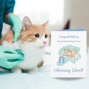 Tarjeta Felicitaciones de la Escuela de Veterinaria Gato 