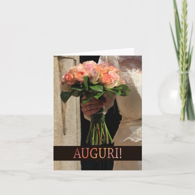 Tarjeta felicitaciones de los bodas italianos (Anverso)