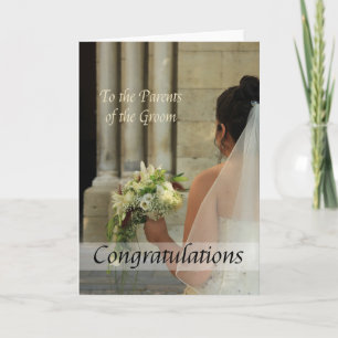 Tarjeta Felicitaciones de los padres del boda novio