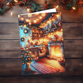 Tarjeta Felicitaciones de Navidad al estilo antiguo