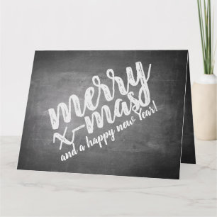 Tarjeta Felicitaciones de Navidad en la Pizarra de Tiza