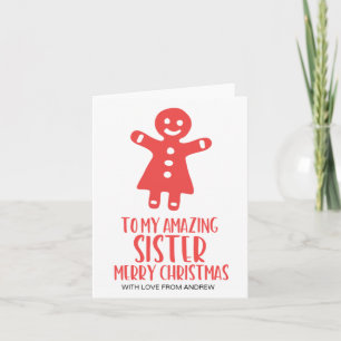 Tarjeta Felicitaciones de Navidad para hermana lindas y al