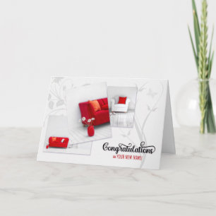 Tarjeta Felicitaciones de Realtor por Nueva Casa en Rojo M