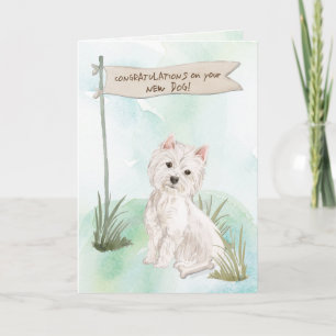 Tarjeta Felicitaciones de Westie por el nuevo perro