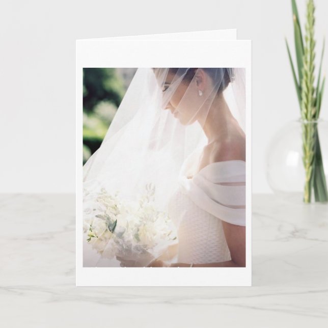 TARJETA FELICITACIONES DEL DÍA DE LA BODA - BELLA NOVIA (Anverso)