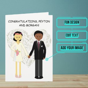 Tarjeta Felicitaciones del día de la boda para la novia y 