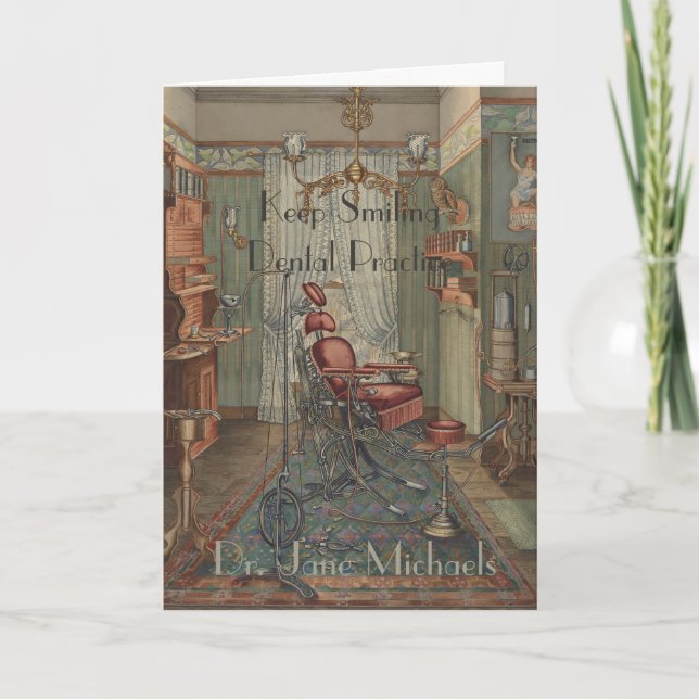 Tarjeta Felicitaciones Dentist Dental Practice Watercolor (Anverso)
