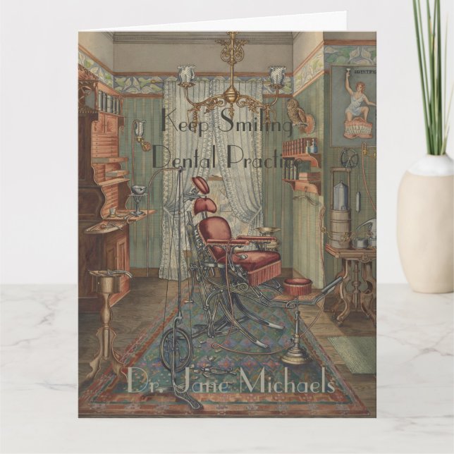 Tarjeta Felicitaciones Dentist Dental Practice Watercolor (Anverso)