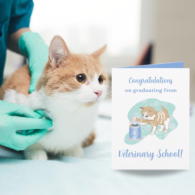 Tarjeta Felicitaciones desde un gato de la escuela veterin (Subido por el creador)