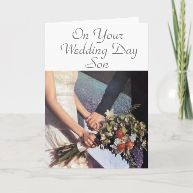 TARJETA FELICITACIONES DÍA DE BODAS **HIJO** (Anverso)