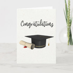 Tarjeta Felicitaciones Diploma Sombrero de Graduación