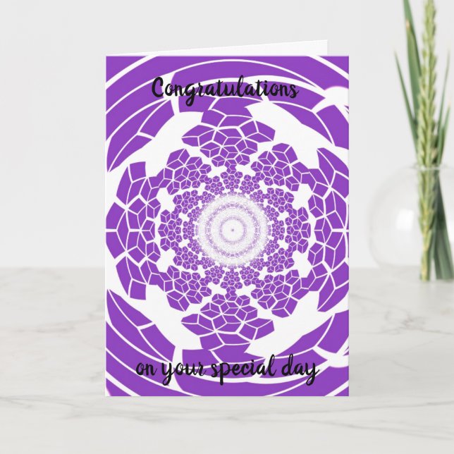 Tarjeta Felicitaciones Diseño Moderno Morado (Anverso)