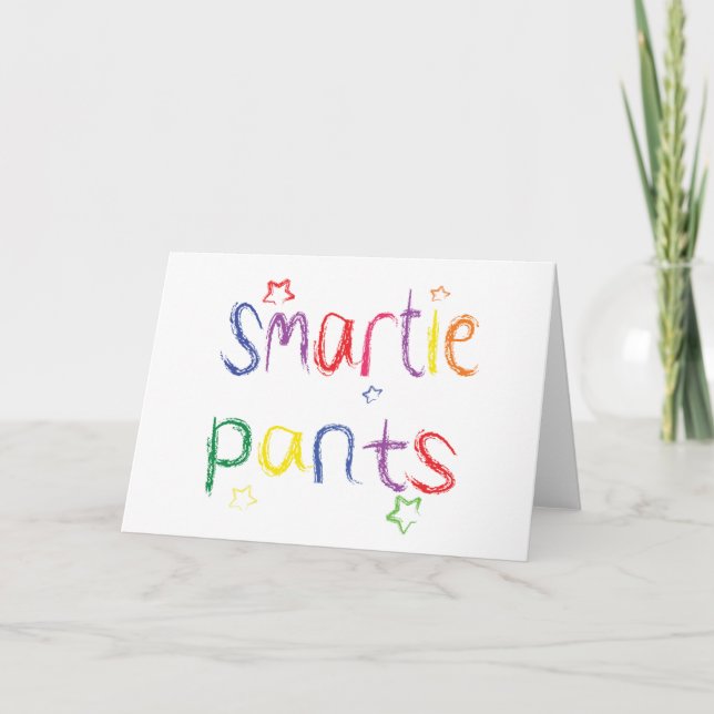 Tarjeta Felicitaciones divertidas de Smartie Pants (Anverso)