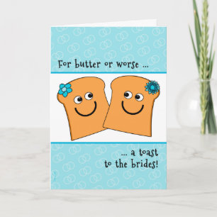 Tarjeta Felicitaciones divertidas para una boda lésbica de
