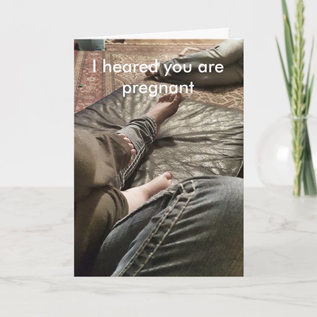 Tarjeta Felicitaciones divertidas por el embarazo (Anverso)