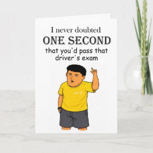 Tarjeta felicitaciones divertidas por el examen de conduci