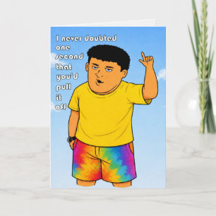 Tarjeta felicitaciones divertidas por logro