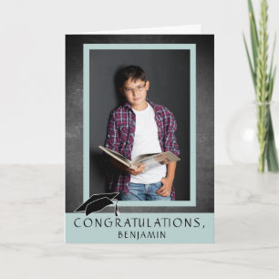 Tarjeta Felicitaciones en Pizarra Moderna para Foto de Gra