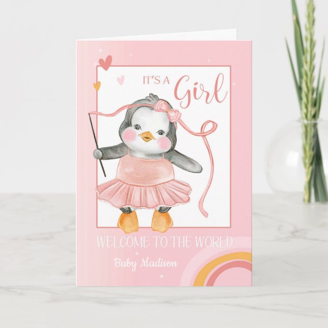 Tarjeta Felicitaciones es un nombre personalizado Chica (Anverso)