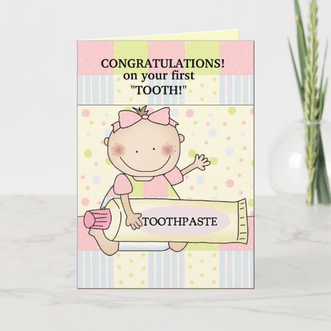 Tarjeta Felicitaciones, estampilla de bebé (Anverso)