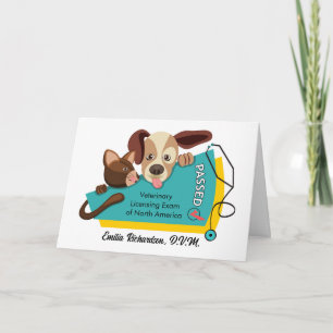 Tarjeta Felicitaciones Exámenes de licencias veterinarias 