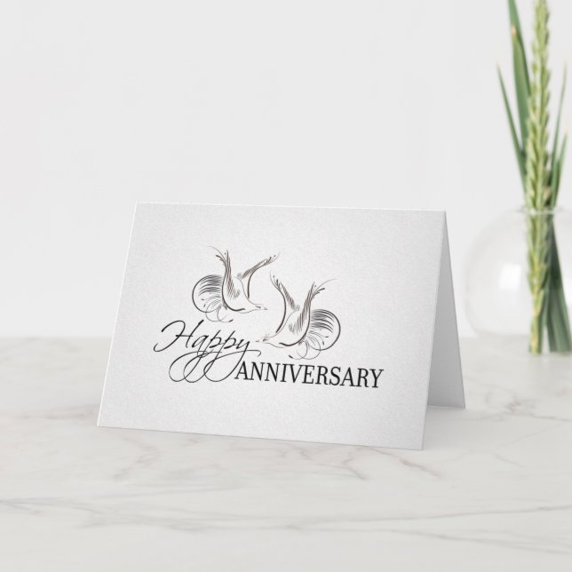 Tarjeta felicitaciones felices por el aniversario del boda (Anverso)