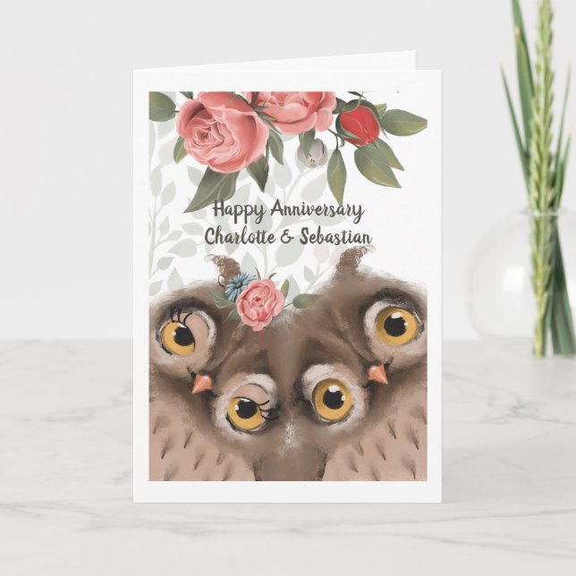 Tarjeta Felicitaciones Feliz Aniversario de la Pareja Lech (Anverso)