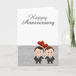 Tarjeta Felicitaciones Feliz Aniversario Temática Gay