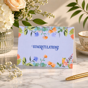 Tarjeta Felicitaciones Florales Botánica Elegante