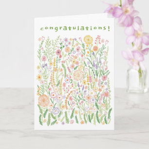 Tarjeta FELICITACIONES Flores Campos Meadow Floral