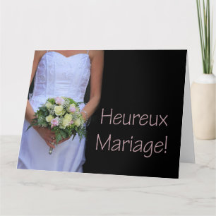 Tarjeta felicitaciones francesas en el día de la boda
