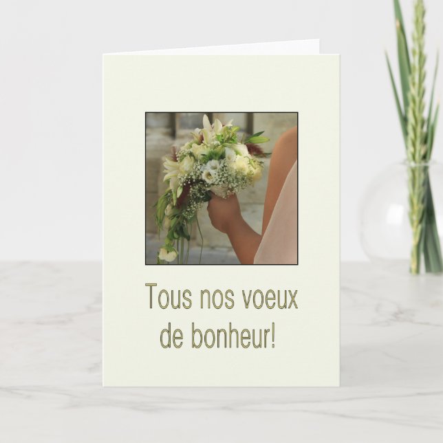 Tarjeta felicitaciones francesas por el día de la boda (Anverso)