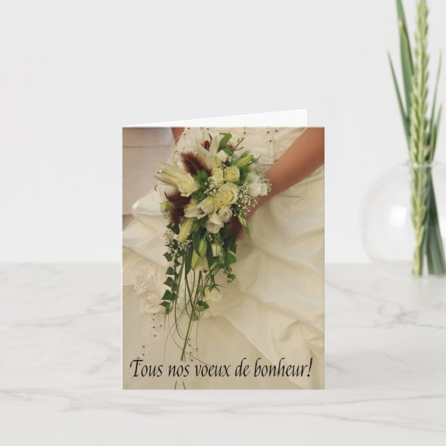 Tarjeta felicitaciones francesas por el día de la boda (Anverso)