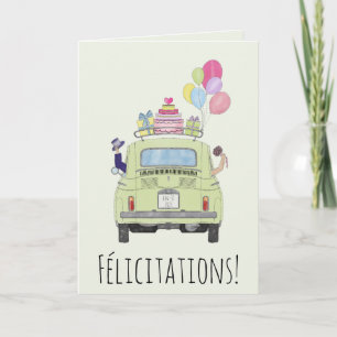 Tarjeta Felicitaciones francesas por Fiat 500