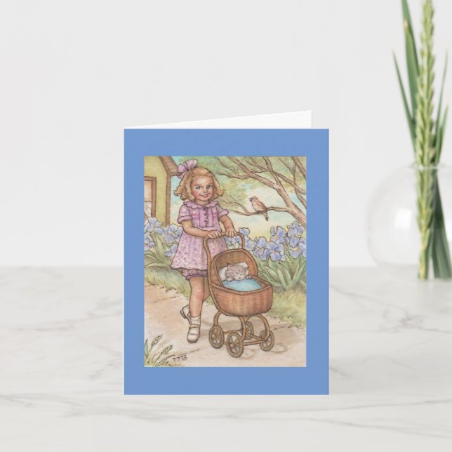 Tarjeta felicitaciones gatito nuevo gato mascota (Anverso)