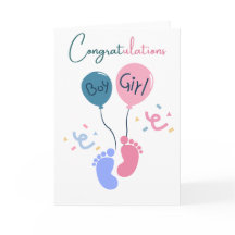 Felicitaciones Gemelos Niño y Niña Bebé Adorable S
