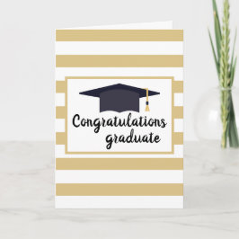Tarjeta Felicitaciones Gorra de graduación con franjas ama