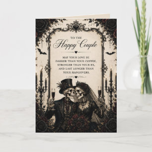 Tarjeta felicitaciones Gótico Pareja feliz boda