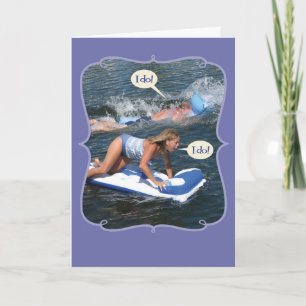 Tarjeta Felicitaciones graciosas de los Bodas - Caer en el