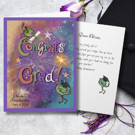 Tarjeta Felicitaciones Grad Cósmicas Caprichosas Graduació