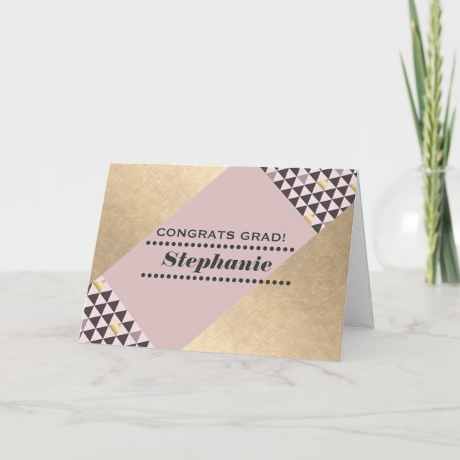 Tarjeta Felicitaciones Grad. Personalizado de patrones geo (Anverso)