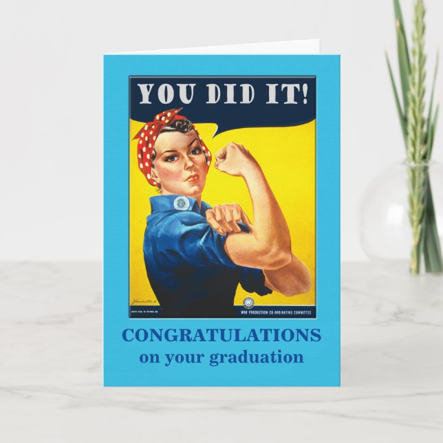 Tarjeta Felicitaciones Graduación de Escuela Técnica (Anverso)