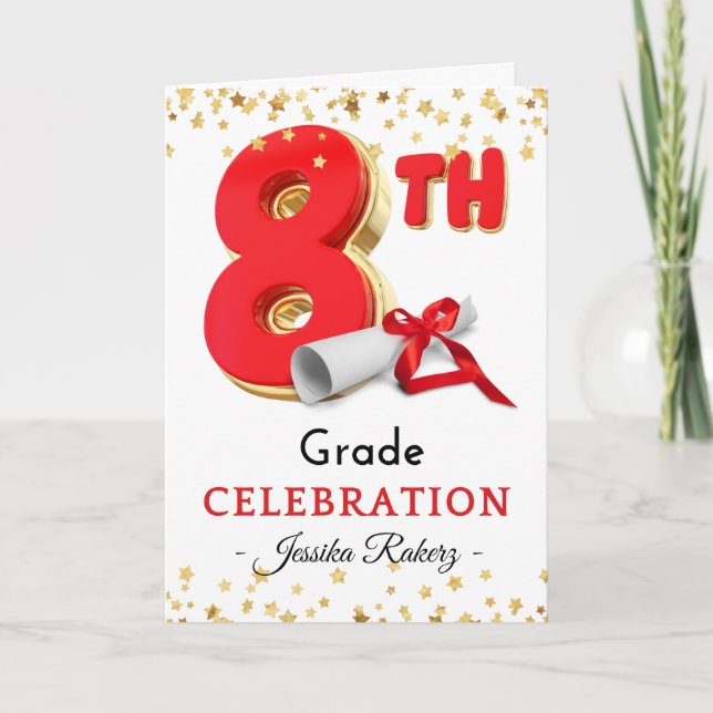 Tarjeta Felicitaciones Graduación de la celebración de oct (Anverso)