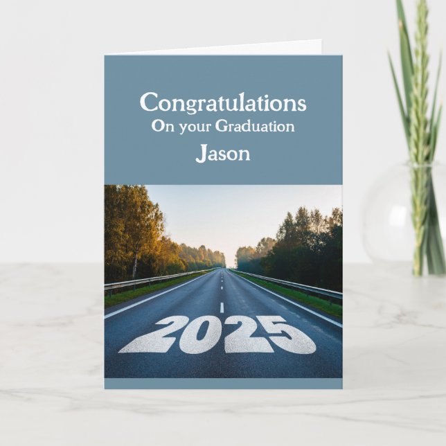 Tarjeta Felicitaciones Graduación de nombres personalizado (Anverso)
