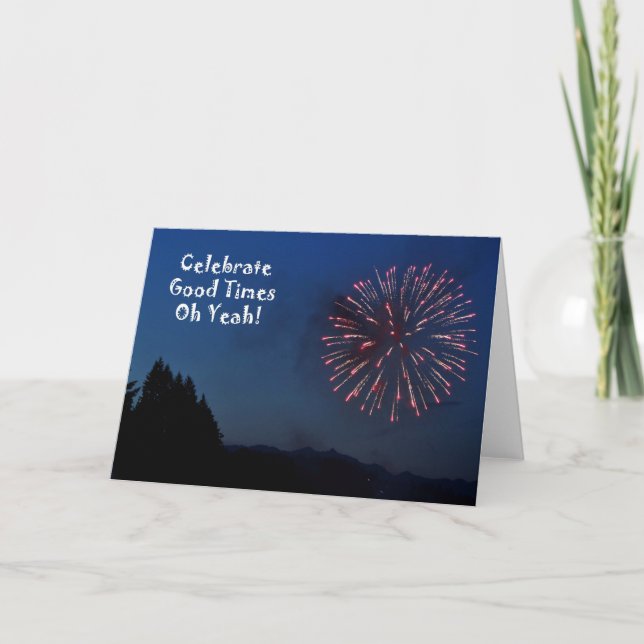 Tarjeta Felicitaciones - Graduación - ¡Fuegos artificiales (Anverso)